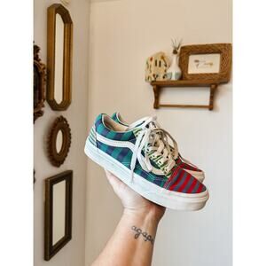 Vans multicolor stripes old skool sneakers - 4 mens, 5.5 womens, youth 4